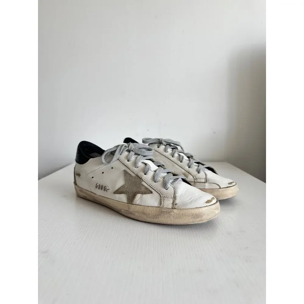 Golden Goose Superstar Sneakers White Gray Star - Picture 1 of 7